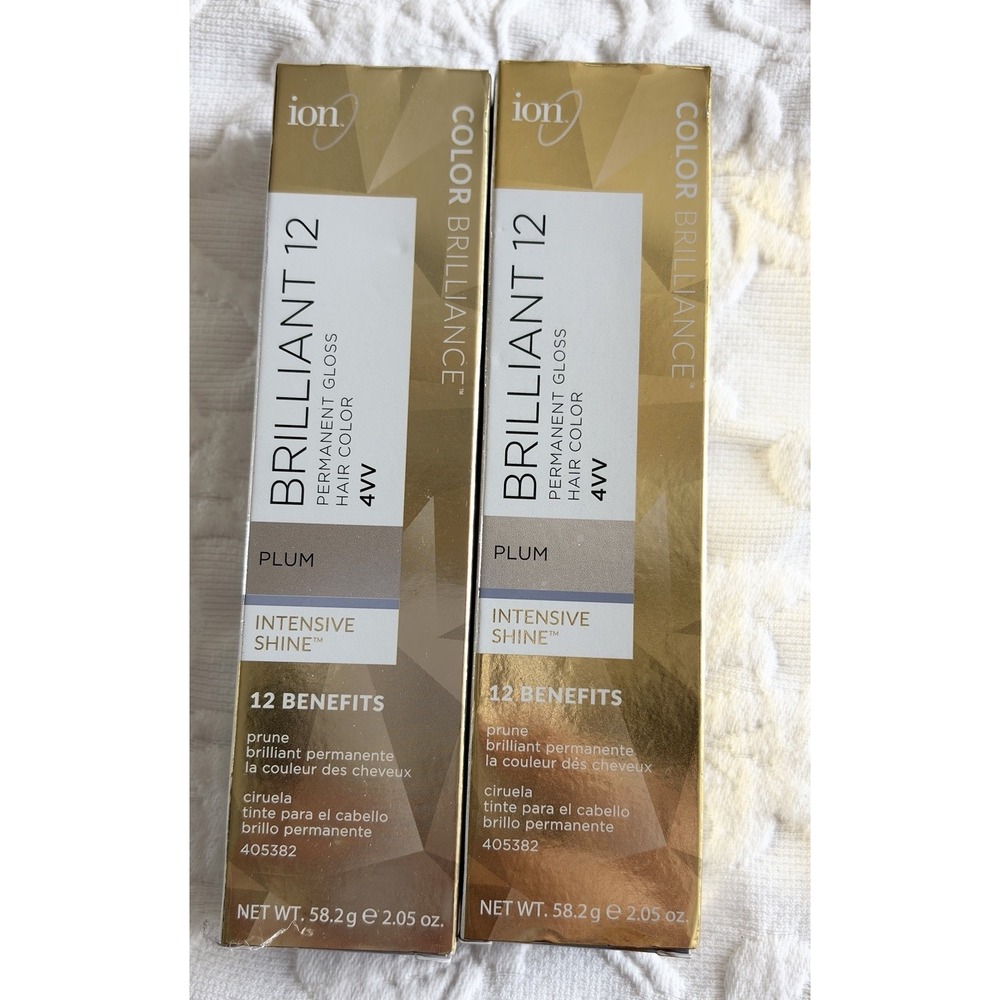 Ion Color Brilliance 4VV Plum Permanent Hair Color Brilliant Gloss Lot of 2